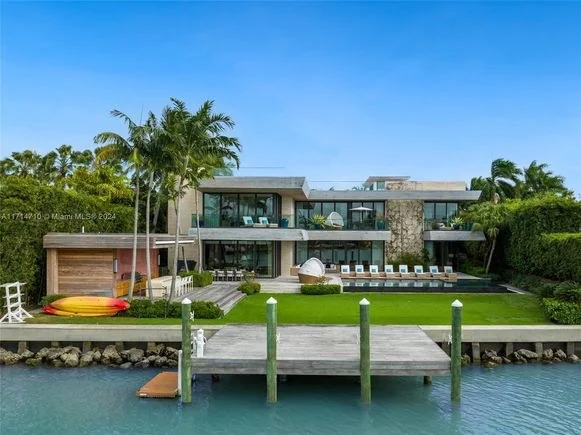 Waterfront estate with dock and pool on the intracoastal